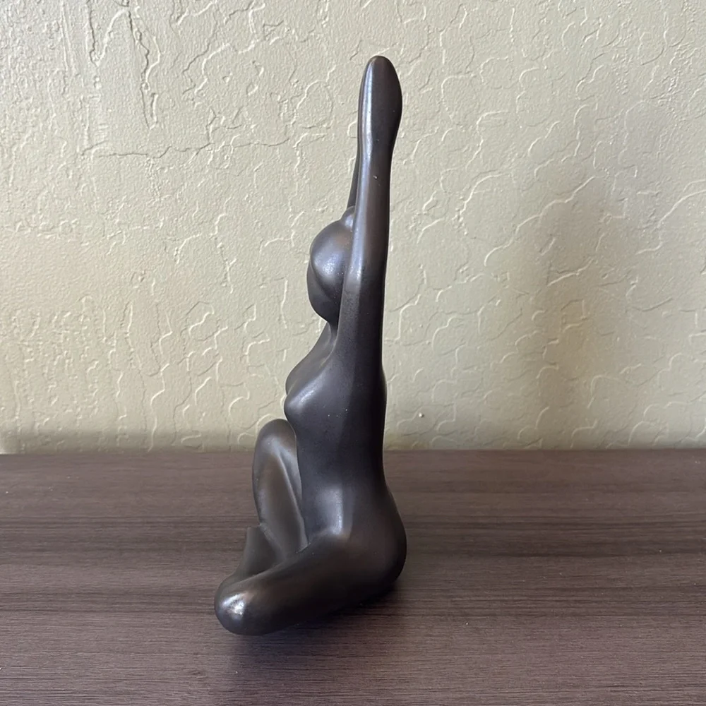Yoga Figurine Lotus Anjali‎ Mudra Prayer Hands Black Statuette Yoga Decor